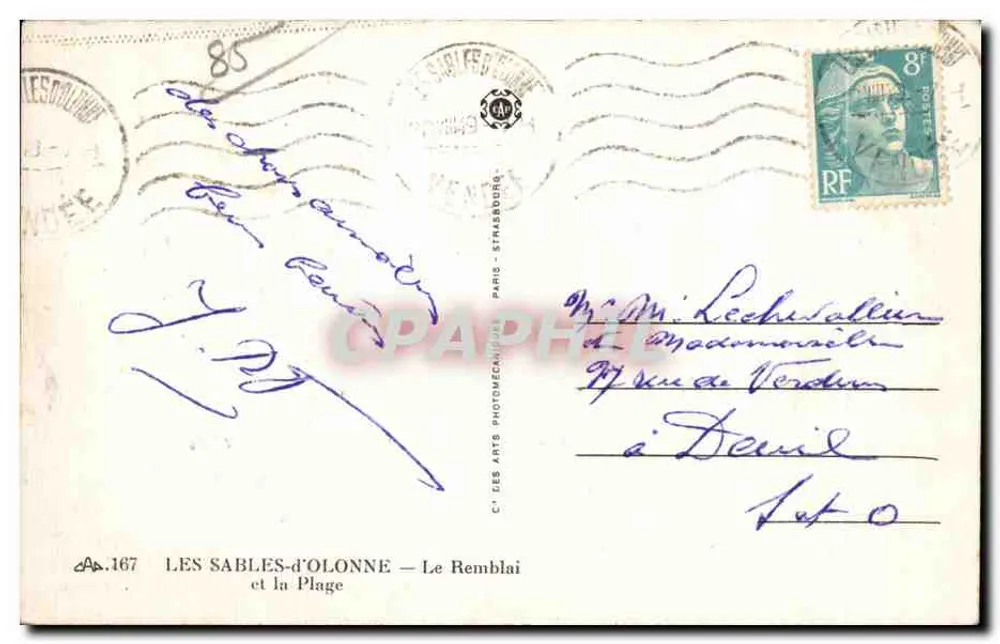 Les Sables-d'Olonne — Der Damm und der Strand — C' CES ARTS PHOTO-MÉCANIQUE - Rückseite