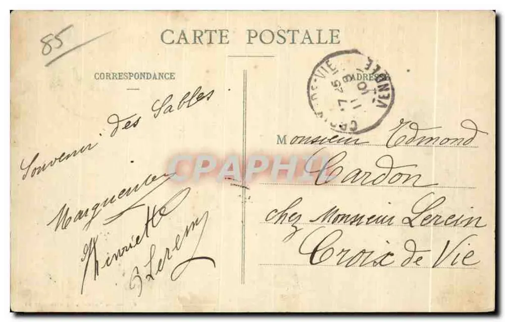 Les Sables-d'Olonne - Efeitos de Ondas no Farol Vermelho — Edição das Galerias Négrillet, N° 49 - Verso
