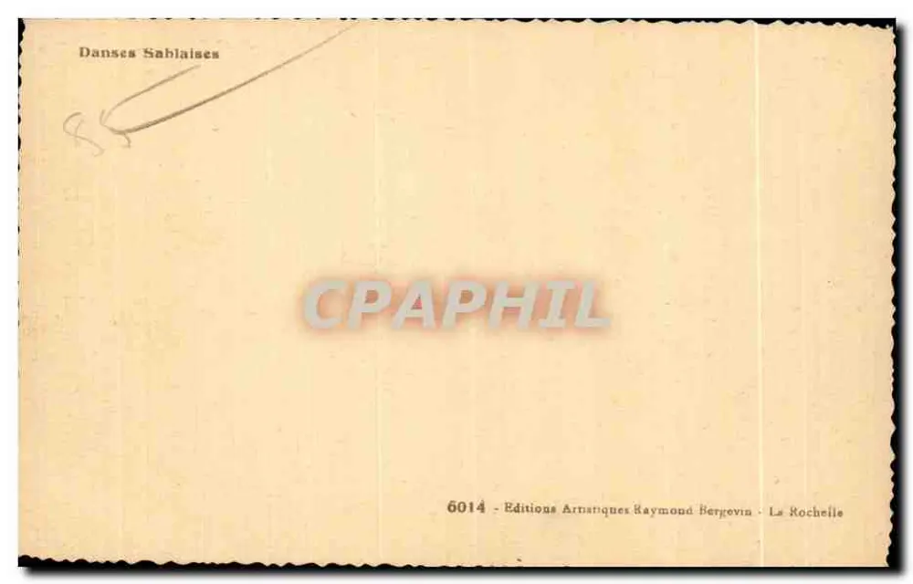 Danças Sablaisas — Edições Artísticas Raymond Bergevin — n° 6014 - Verso