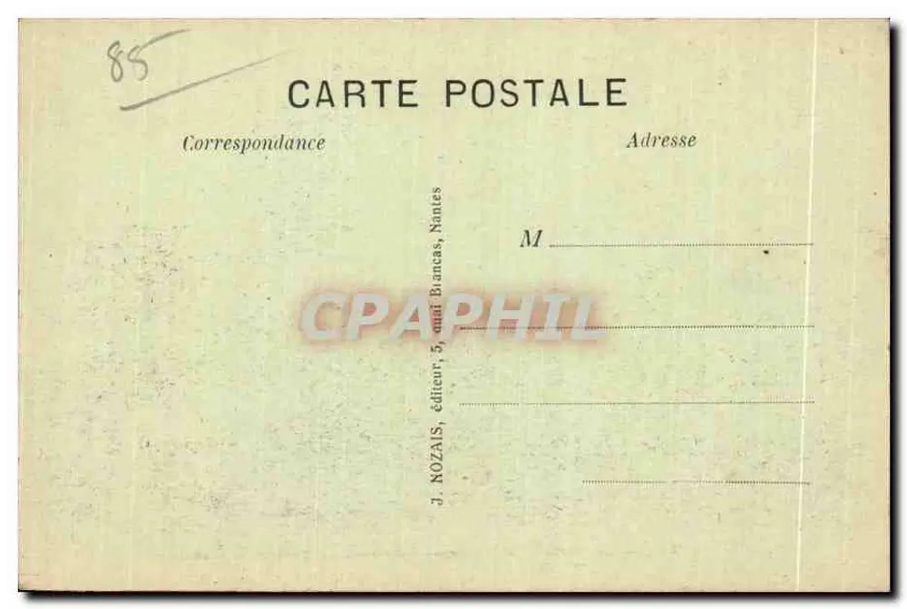 Les Sables-d'Olonne — Die Hafenausfahrt und der Hafen — J. Nozais, Verlag, Nantes - Rückseite