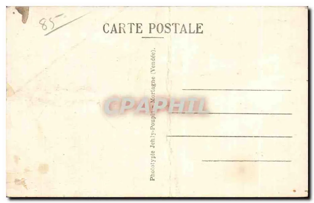 Couples Sablais — scène de pêcheurs — Phototype Jehly-Poupin (Mortagne, Vendée) - Verso