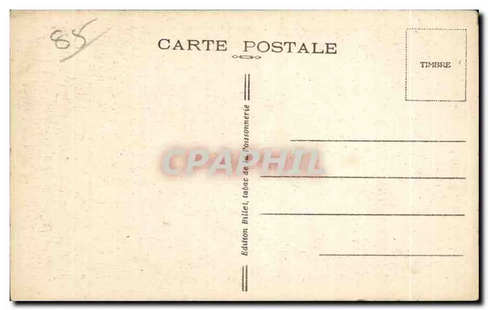 Les Sables-d'Olonne — Mulheres Sablaises — Edição Bilhetes, tabac da Peixaria - Verso