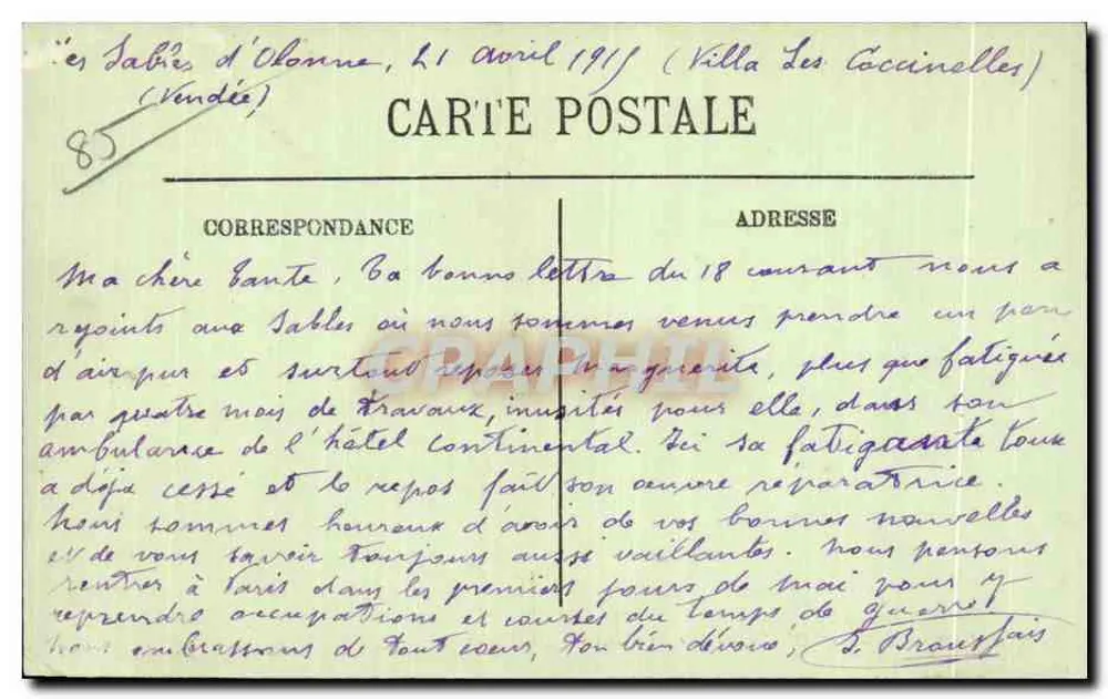 Les Sables-d'Olonne — Nos Quais — LL. — n°56 - Verso