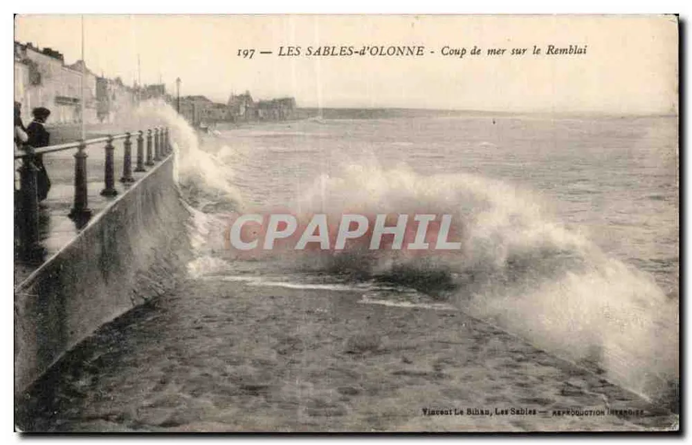 Les Sables-d'Olonne — Sturmflut am Damm — Vincent Le Bilhan, Les Sables - Vorderseite