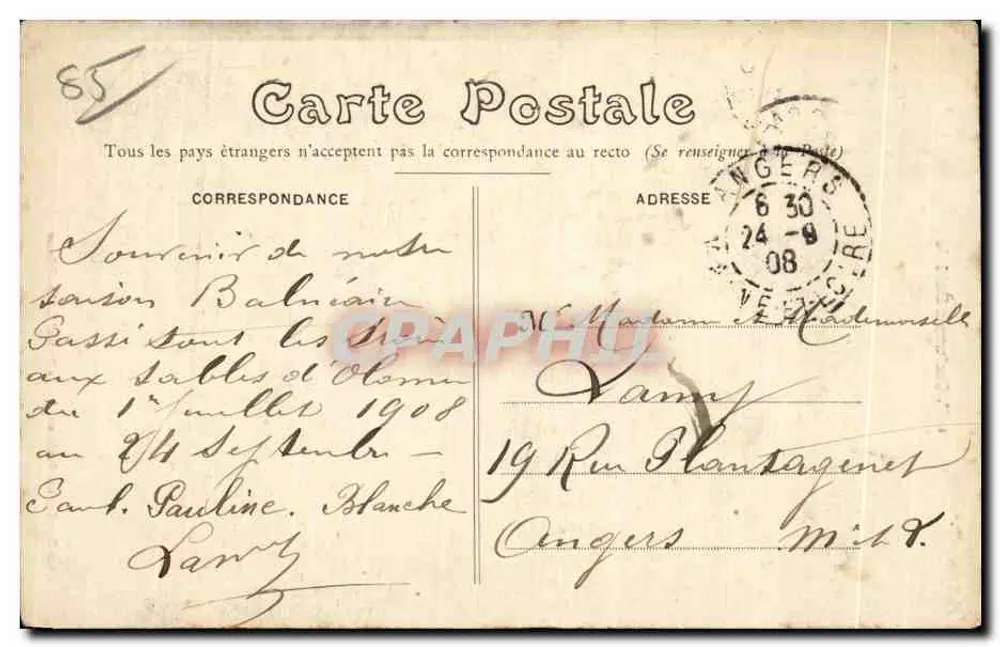 Trajes Sablais — coleção Lucien Audland, Sables-d'Olonne — editor Lucien Audland - Verso