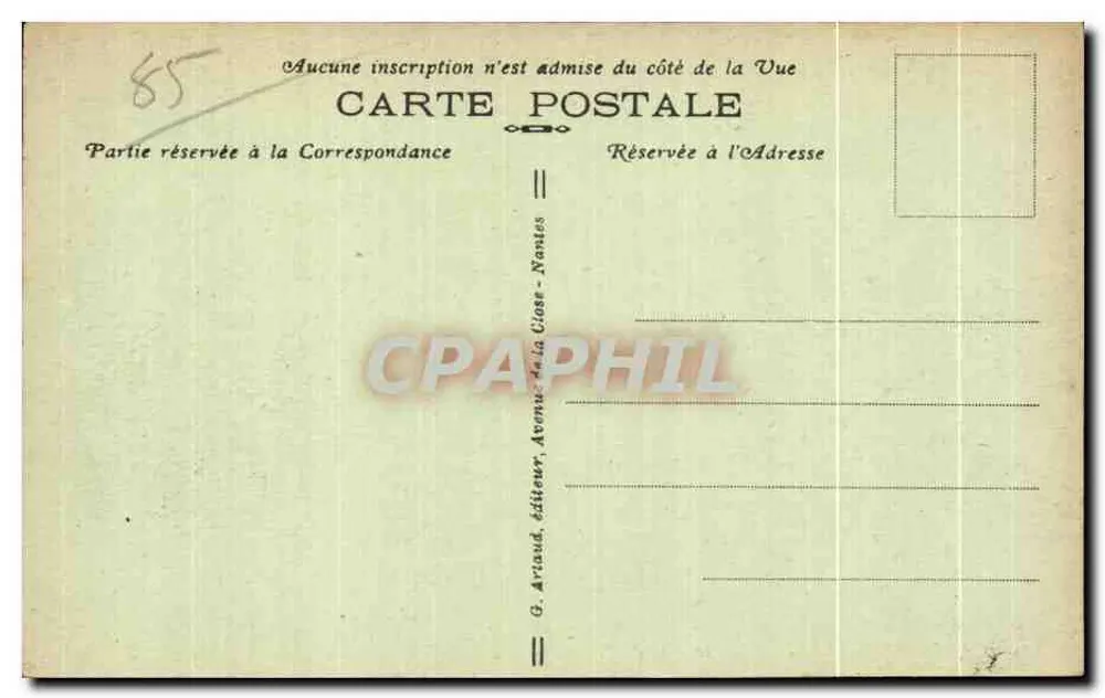Luçon — O Bispo e a Catedral — G. Arnaud, Nantes, n°10 - Verso
