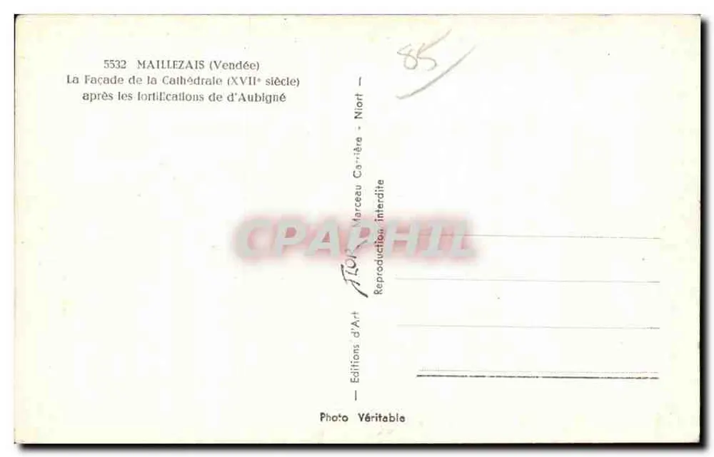 Ruinen der Kathedrale von Aubigné — Maillezais (Vendée) — Editions Véritable - Rückseite
