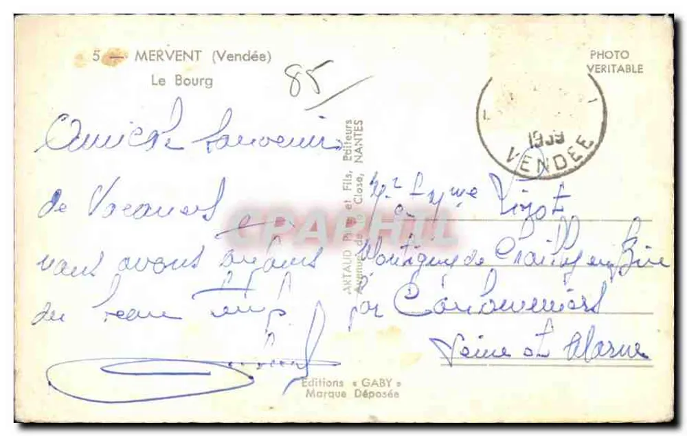 Vista de Mervent (Vendée) — O Borgo — Edições Gaby - Verso
