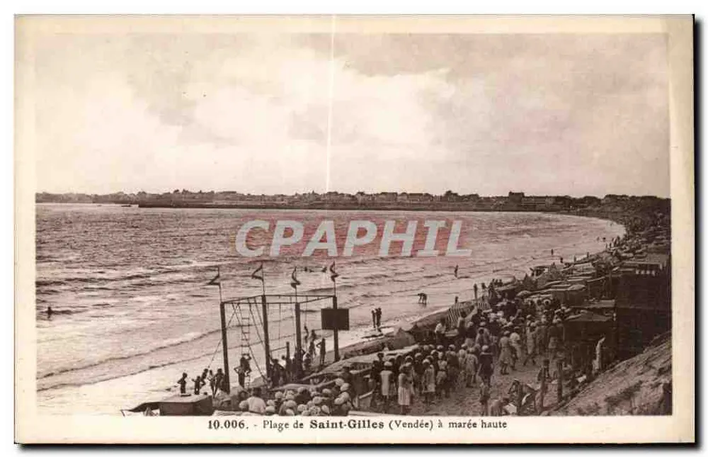 Praia de Saint-Gilles (Vendée) com maré alta — 10.006 - Frente