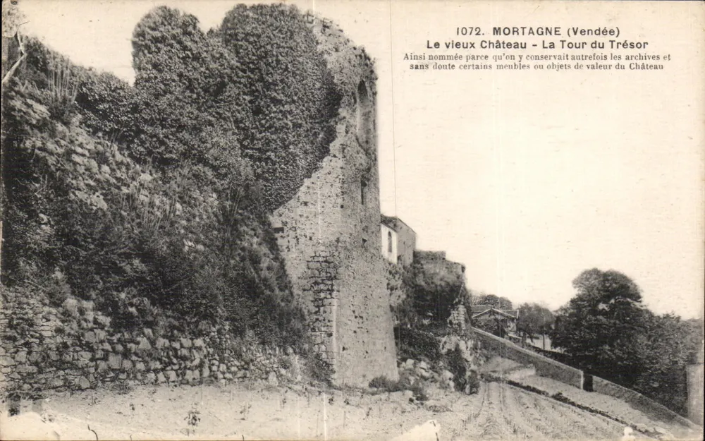 Mortagne (Vendée) — Ansicht des alten Schlosses — Turm des Schatzes — Antike Ansichtskarte Nr. 1072 - Vorderseite