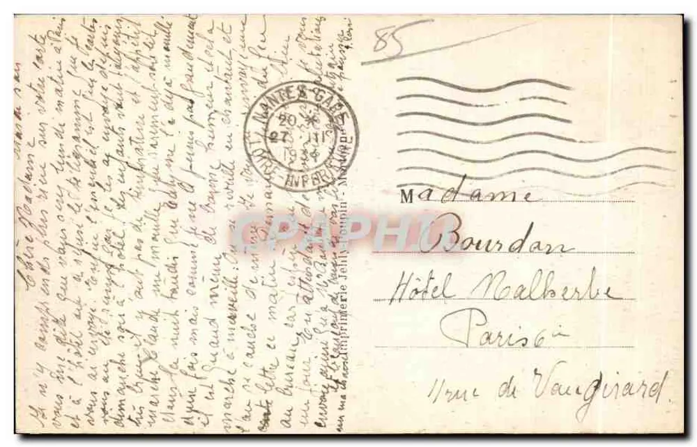 Mortagne (Vendée) — Ansicht des alten Schlosses — Turm des Schatzes — Antike Ansichtskarte Nr. 1072 - Rückseite