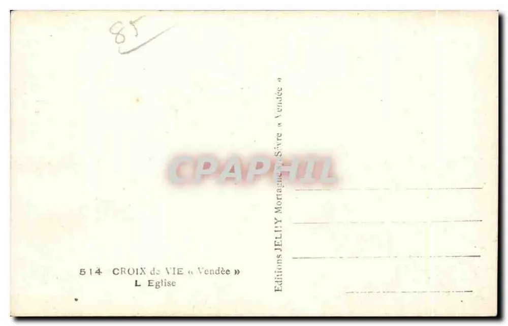Croix de Vie — Igreja — Edições Jehly, série 514 - Verso