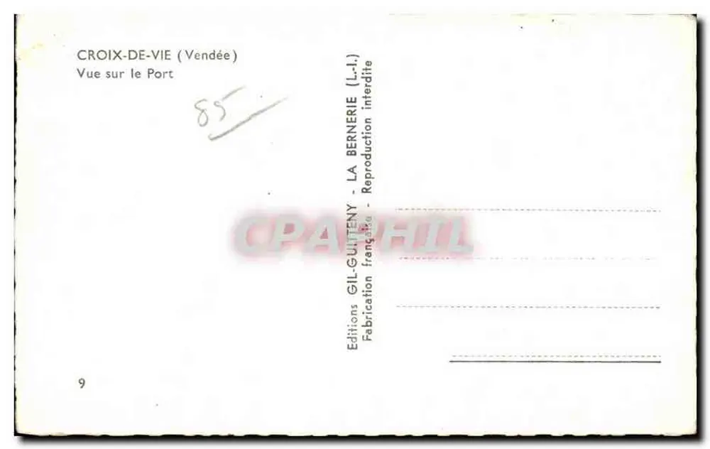 Croix-de-Vie (Vendée) — Ansicht des Hafens — Éditions Gil-Guiteny - Rückseite