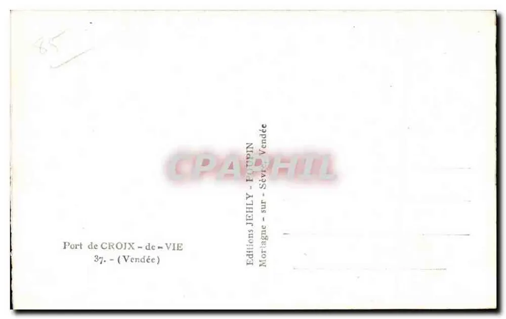 Porto de Croix-de-Vie — 37 — (Vendée) — Editions Jehly — Mortaine-sur-Sèvre-Vendée - Verso