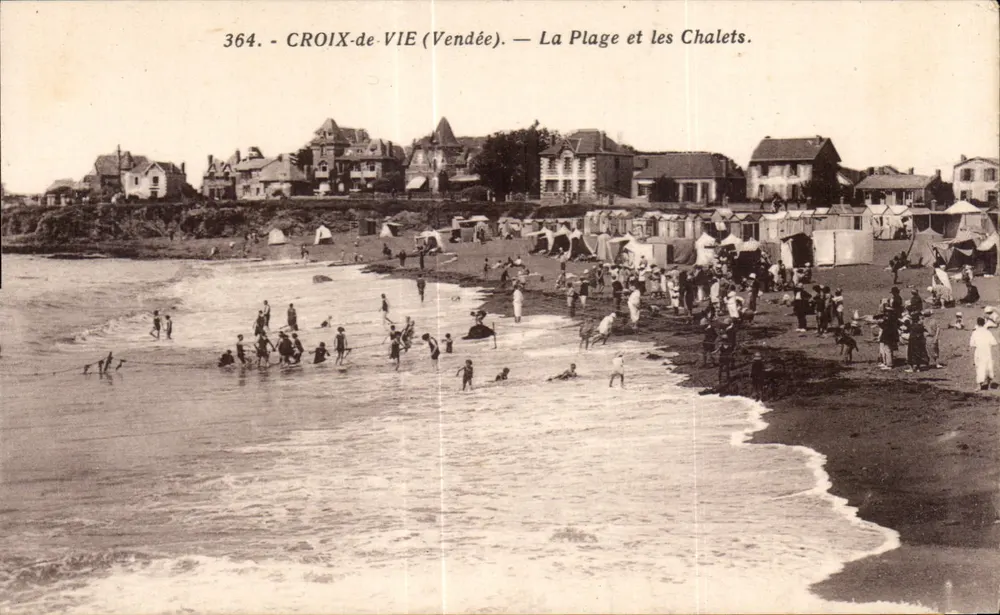 Croix-de-Vie (Vendée) — La Spiaggia e i Chalet. - Recto