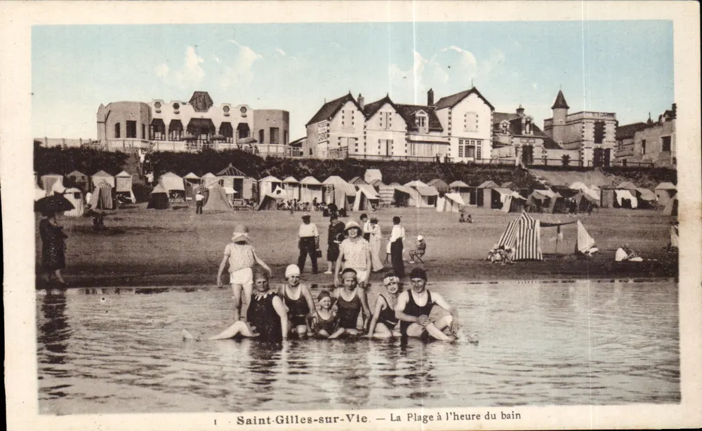 Saint-Gilles-sur-Vie — Die Strandpromenade zur Badezeit — Phototypie Jelly-Pouppe-Mortagne - Vorderseite