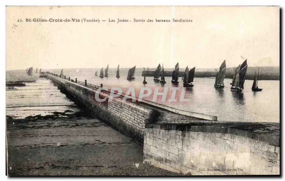 St-Gilles-Croix-de-Vie (Vendée) — Les Jetées — Abfahrt der Sardischen Boote — Sammlung Bontata, Croix-de-Vie - Vorderseite