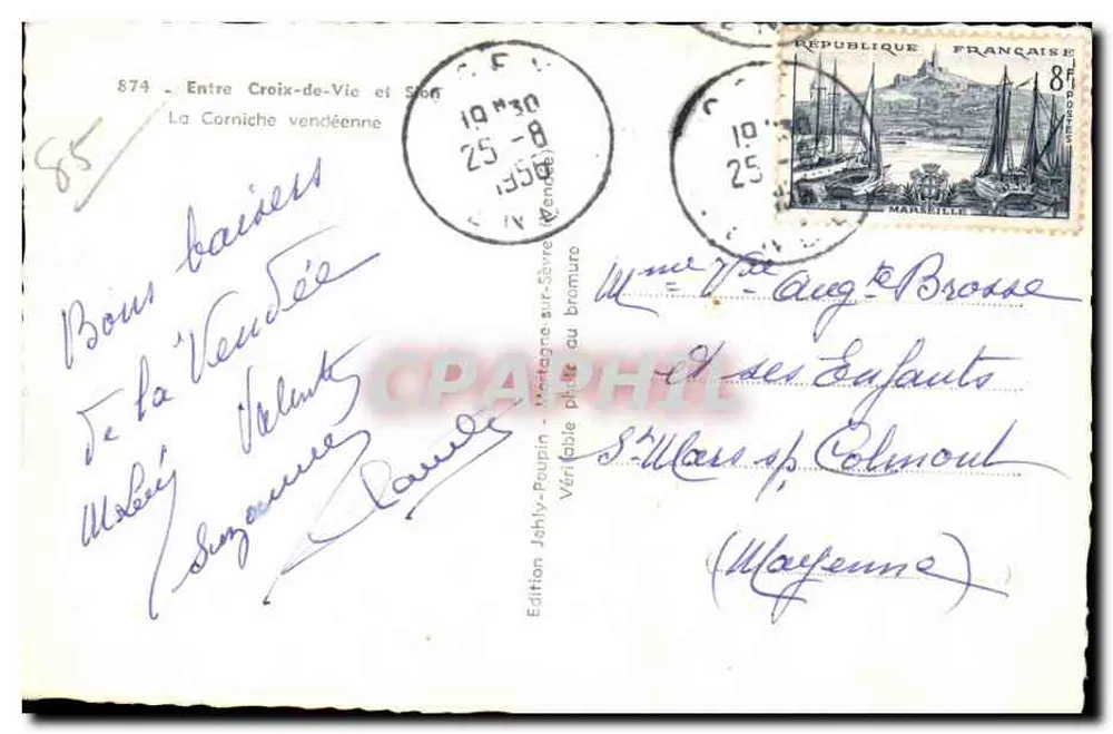 Die Vendée-Küstenpromenade — Zwischen Croix-de-Vie und Sion — Edition Jelhy-Poupin - Rückseite