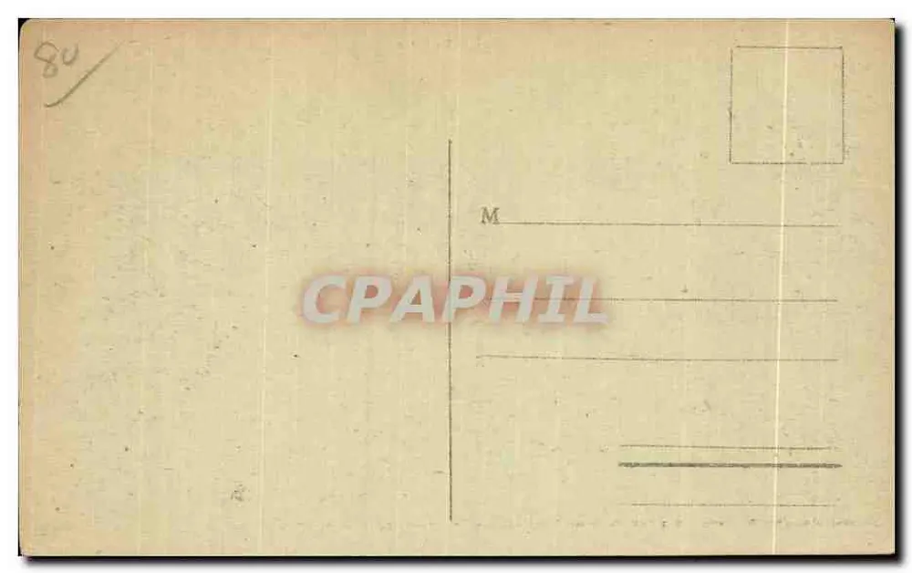 Onival - La Plage — uitzicht op de levendige strand met strandhutten en een gebouw in de verte — Lévéque, foto-uitgever, 26, Grande-Rue, te Ault - Filiaal in Onival, Avenue-du Casino - Plaques Guillemínol - Achterkant