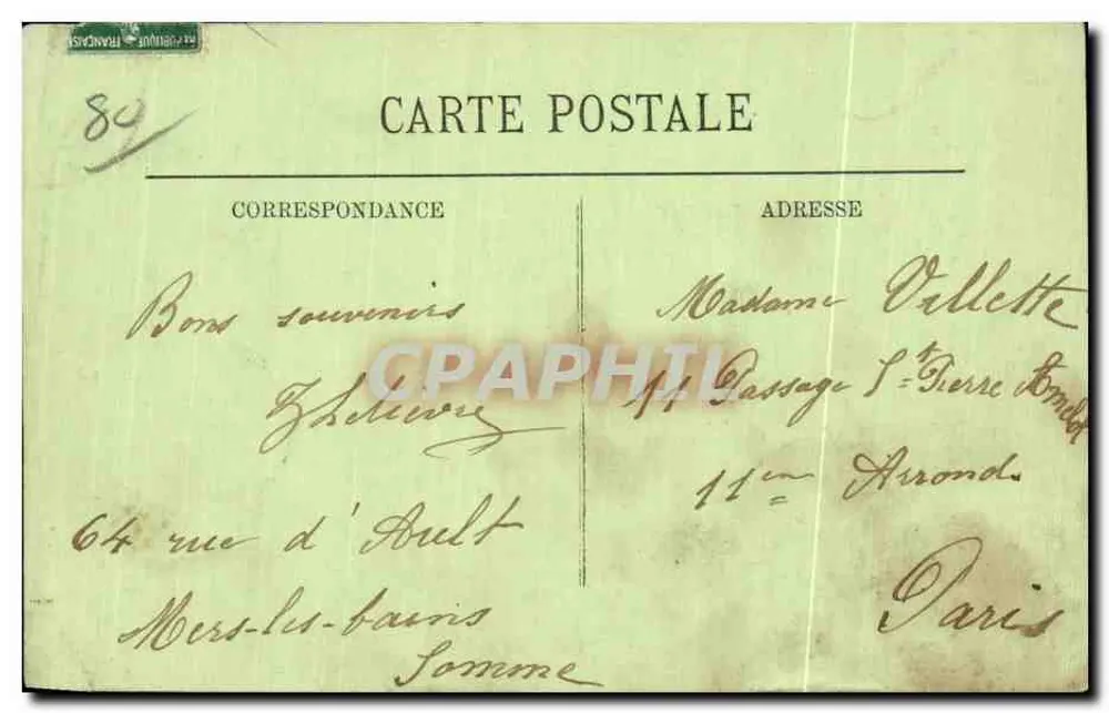 MERS-LES-BAINS — A Praia e a Digue — LL - Verso