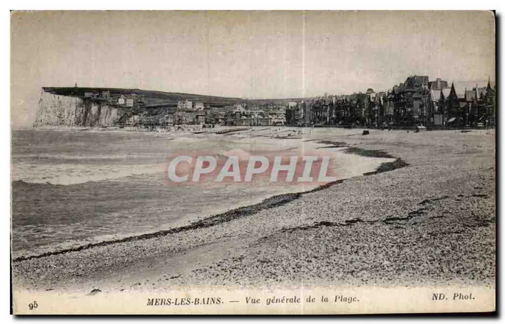 Mers-les-Bains — Vista geral da Praia — ND. Fot. - Frente