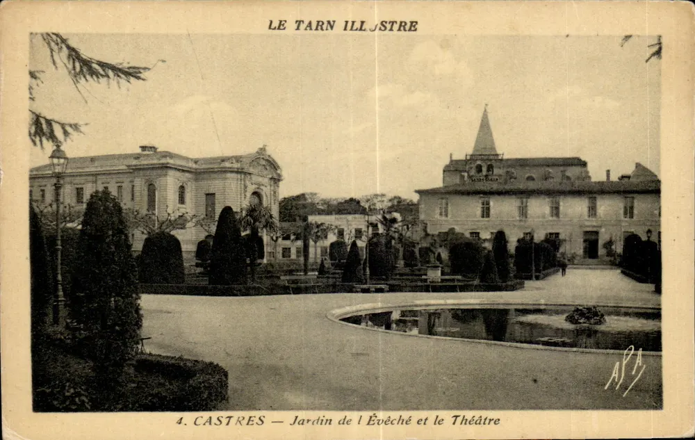 Castres — Garten des Bischofssitzes und das Theater — Edition Damier de France, n°4 - Vorderseite