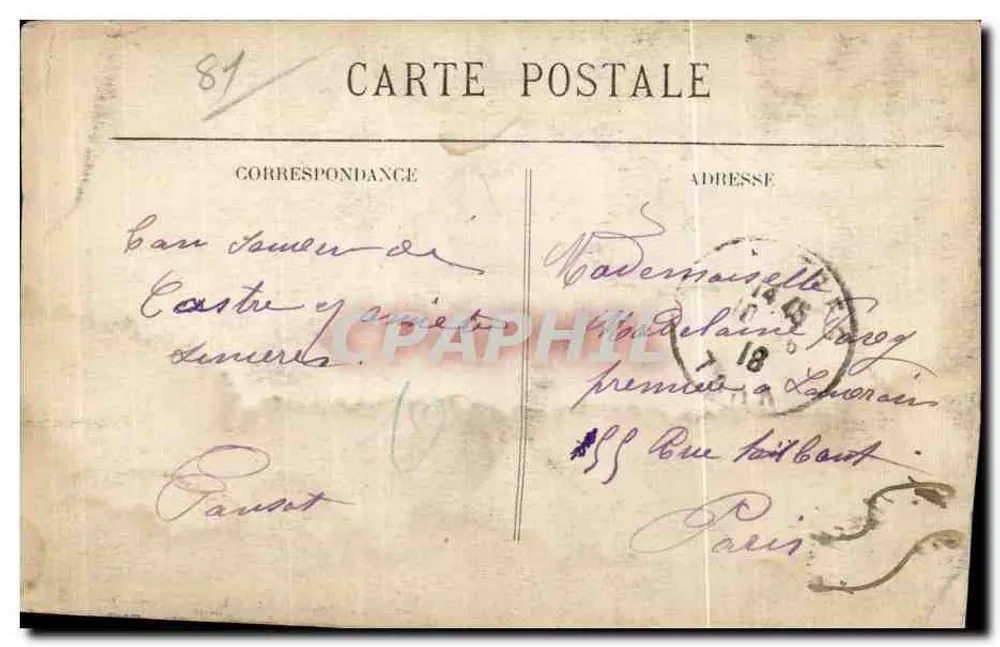 Castres (Tarn) — Sintral e Catedral — editor Tardet Sagnes, n° 81 - Verso