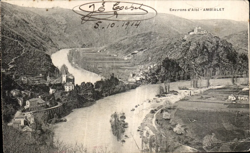 Ambialet — vue du village et du fleuve — Environ d'Albi, éditeur non visible - Awers