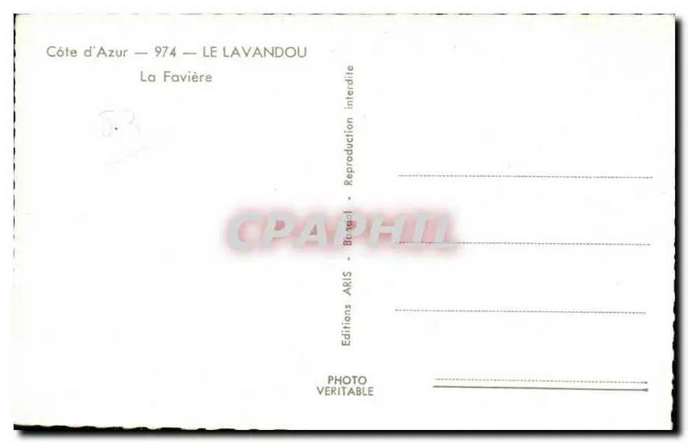 Le Lavandou — La Favière — Éditions ARIS - Rückseite
