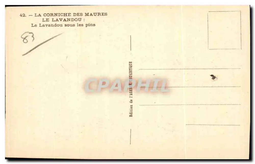 Le Lavandou sob os pinheiros — A Corniche dos Maures — Edição da Agência Turística - Verso