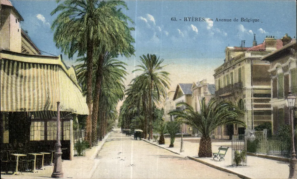Hyères — Avenue de Belgique — Hue, editor Hyères, n°63 - Anverso