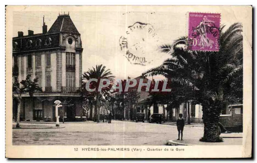 Hyères-les-Palmiers (Var) — Bahnhofsviertel — Edition Cartier - Vorderseite