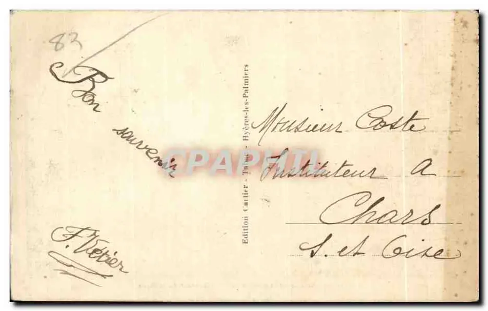 Hyères-les-Palmiers (Var) — Bahnhofsviertel — Edition Cartier - Rückseite