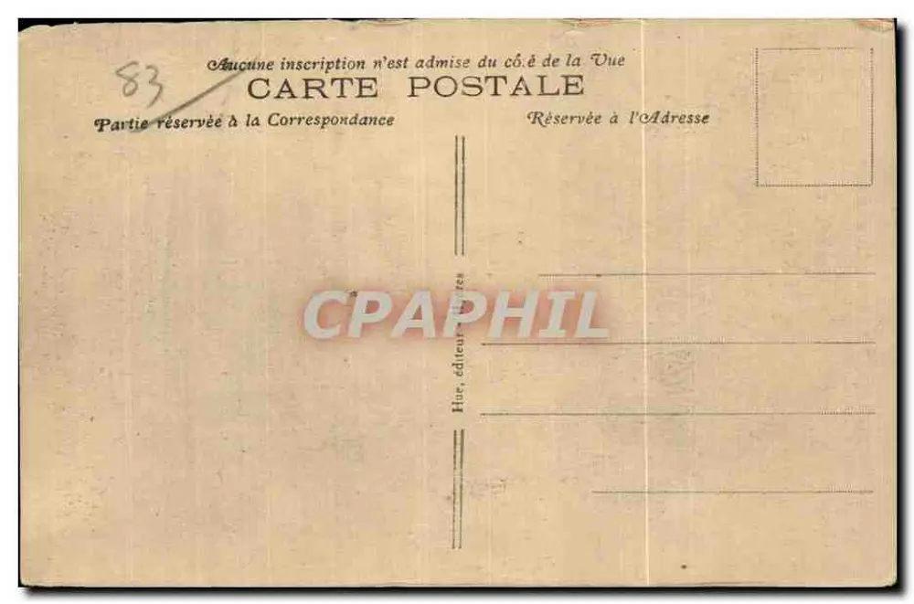 Hyères — Grand Hôtel des Palmiers — Verlag Huet, Nr. 83 - Rückseite