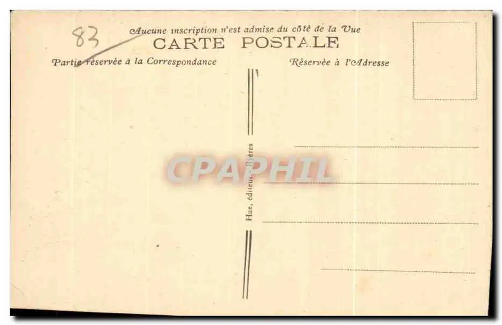 A Praia de Hyères — Vista Geral — Hue, editor, n° 27 - Verso