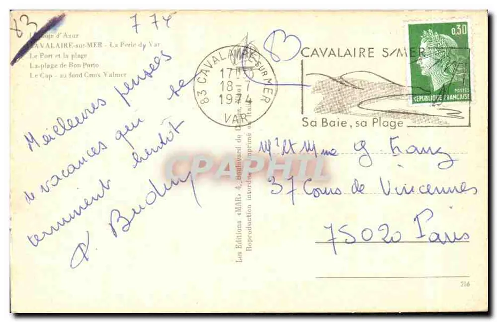 Cavalaire-sur-Mer — Panoramablick — Les Éditions « MABIS » - Rückseite