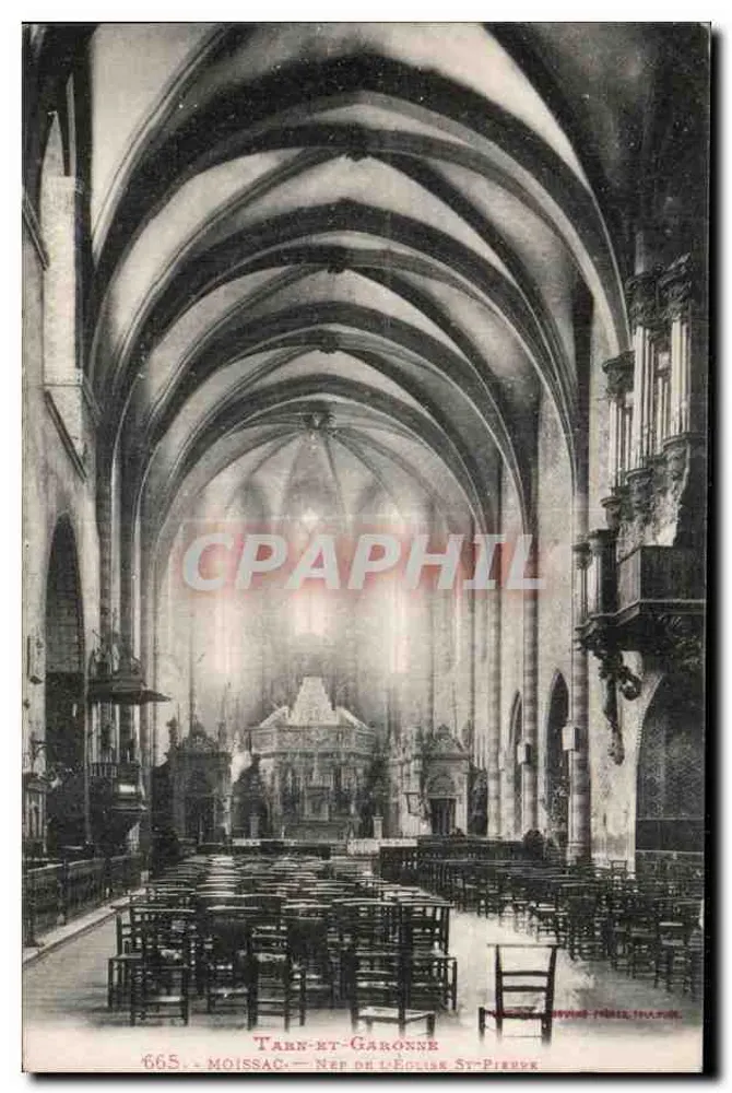 Moissac — Innenansicht der Kirche Saint-Pierre — Tarn-et-Garonne - Vorderseite