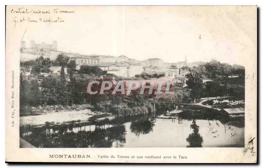 Montauban — Vallée du Tescou et son confluent avec le Tarn — Lab. Pap. Mme Bort, Montauban - Vorderseite