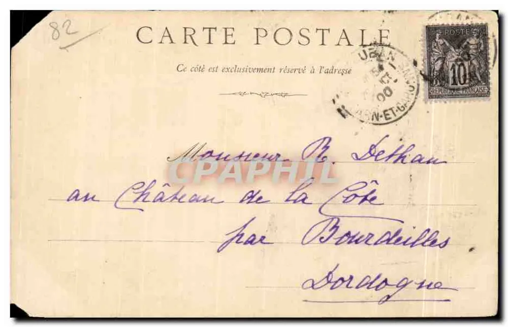 Villebourbon — Ponte sulla Dordogne — Editore non identificato - Verso