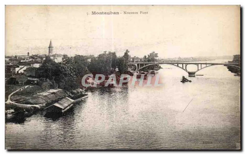 Montauban - Nuovo Ponte — vista del ponte sulla Garonne con editore 'Editions G. V.' - Recto
