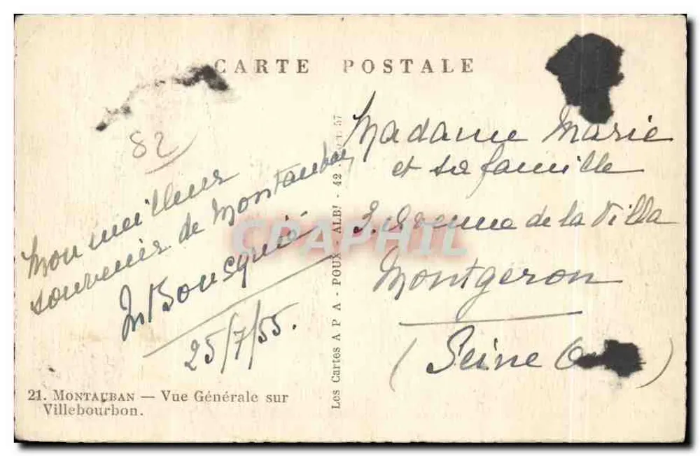 Montauban — Allgemeiner Blick auf Villebourbon — Les Cartes A P. A. POUX - 42 - Rückseite