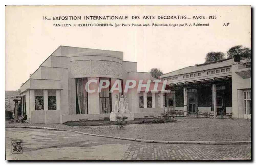 Internationale Ausstellung der dekorativen Künste — Pavillon des Sammlers — Paris 1925 — von Pierre Patout, Realisation unter der Leitung von F.J. Ruhlmann - Vorderseite
