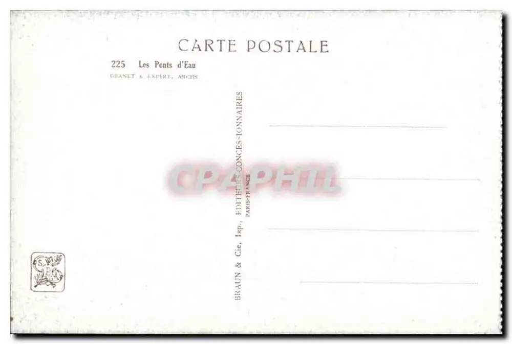 Les Ponts d'Eau — Verlag Granet & Expert, Paris - Rückseite