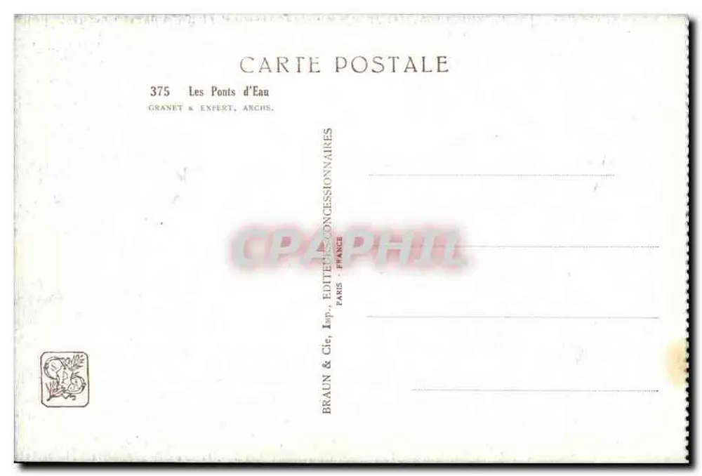 Die Wasserbrücken — Paris — Verlag Braun & Cie, Paris - Rückseite