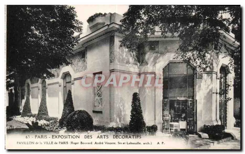 Pavillon de la Ville de Paris — Exposition des Arts Décoratifs — Roger Bouvard und André Vincent, Architekten - Vorderseite