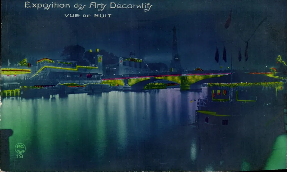 Exposition der Dekorativen Künste — Nachtansicht — PC Paris 19 - Vorderseite