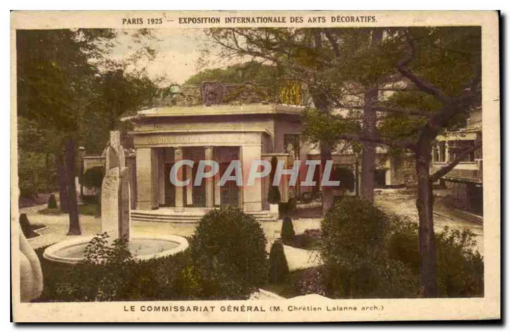 Paris 1925 — Internationale Ausstellung für Dekorative Künste — Der Generalkomitee (Herr Chrétien Lalanne, Architekt) - Vorderseite
