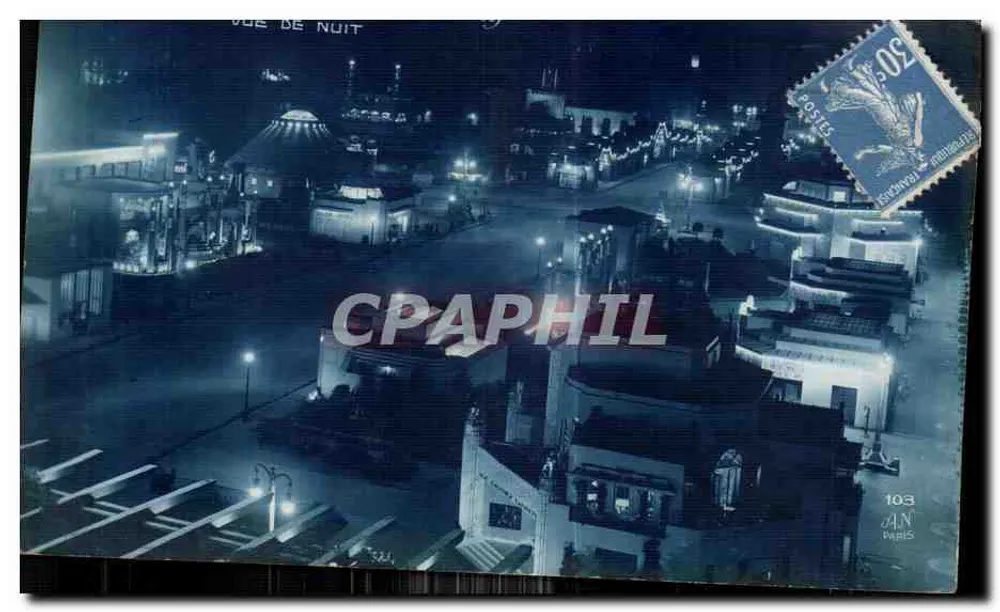 Nachtansicht — Kolonialausstellung 1931 — J.A.N. Paris n°103 - Vorderseite