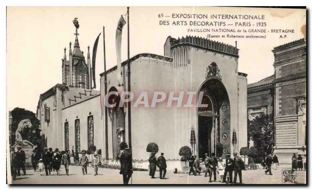 Nationalpavillon Großbritanniens — Internationale Ausstellung der Dekorativen Künste — Paris 1925 — Architekten Easton und Roberson - Vorderseite