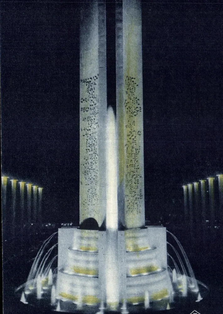 Fontein, Eerwaardige Poort — L. E. Bazin, Arch. — Uitgever Braun & Cie, Parijs - Voorkant